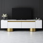 Hanah Home Bohem Soporte para TV Blanco y Dorado